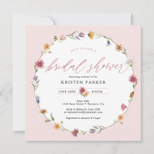 Watercolor Floral Spring Bridal Shower Invitation