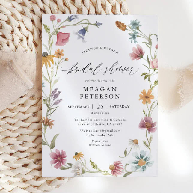 Watercolor Floral Spring Bridal Shower Invitation | Zazzle