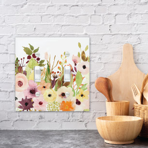 Watercolor Floral Spring Garden Light Switch Cover