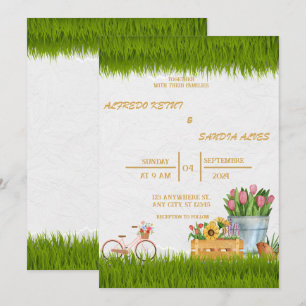 Watercolor Floral Spring Mountains Wedding  Invita Invitation
