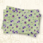 Watercolor Floral Spring Purple Pansy Decoupage Tissue Paper<br><div class="desc">Sweet Easter or spring purple pansy floral pattern with swirls and flourishes,  soft script ephemera overlay and slightly distressed texture.  Painted in watercolor by internationally licensed artist and designer,  Audrey Jeanne Roberts,  copyright.</div>