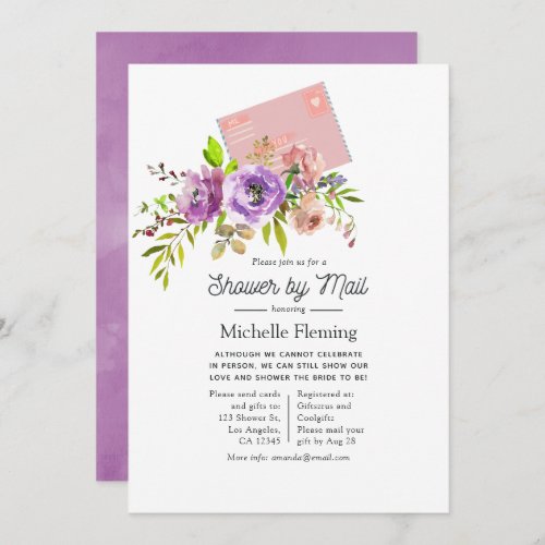 Watercolor Floral Spring Shower by Mail Invitation