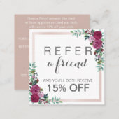 Watercolor floral square elegant referral card (Front/Back)