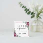 Watercolor floral square elegant referral card (Standing Front)