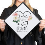 Watercolor Floral Stethoscope Doctor  Graduation Cap Topper<br><div class="desc">A modern unique and elegant watercolor pink white floral stethoscope in a heart shape graduation cap topper,  for a graduating nurse to celebrate the big event in style. Script and serif typography. Modern with a touch of elegance. See the full collection of matching products for this design at: https://www.zazzle.com/collections/nurse_graduation_floral_stethoscope-119556213467602116</div>