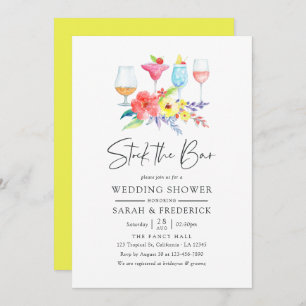 Watercolor Floral Stock the Bar Invitation