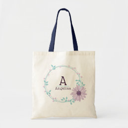 Watercolor Floral Stylish Chic Modern bridesmaid  Tote Bag