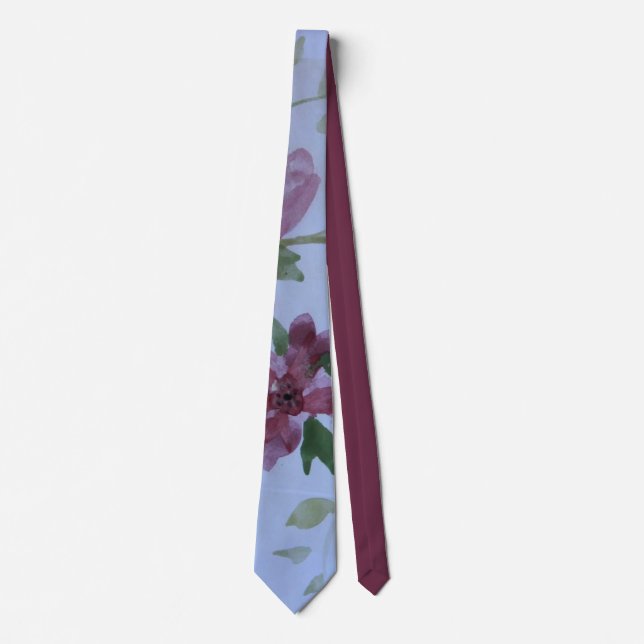 Watercolor Floral Stylish Neck Tie (Front)