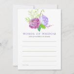 Watercolor Floral Summer Wedding Advice Card<br><div class="desc">Botanical watercolor Wedding suite with trending ultra violet,  plum and sage green accents. Flowers featured are ranunculus,  tulips,  violets and crocuses with a strong impressionistic Chinese influence.</div>