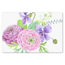 Watercolor Floral Summer Wedding Tissue Paper