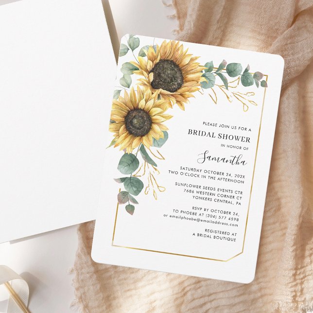 Watercolor Floral Sunflower Bridal Shower Invitation (Watercolor Floral Sunflower Bridal Shower Invitation)