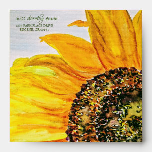 Watercolor Floral Sunflower Envelope