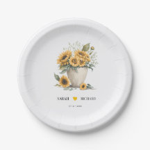 Watercolor Floral Sunflower Wedding Reception