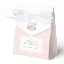 Watercolor Floral Swan Princess Birthday Favor Boxes