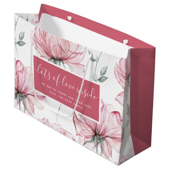 Watercolor Floral Sympathy Gift Bag (Front Angled)