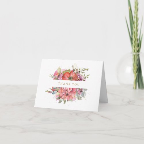 Watercolor Floral Sympathy Thank You  Card
