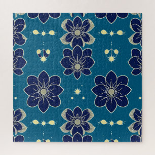 Watercolor Floral Symphony – Seamless Botanical Jigsaw Puzzle