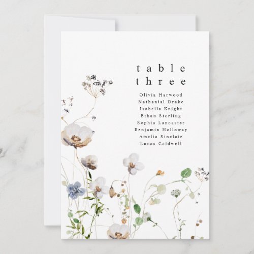 Watercolor Floral Table Cards