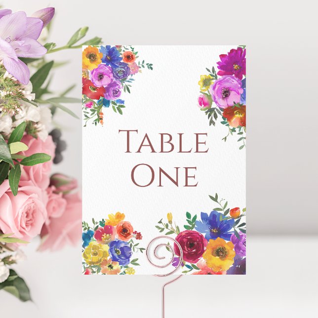 Watercolor Floral Table Number (Creator Uploaded)