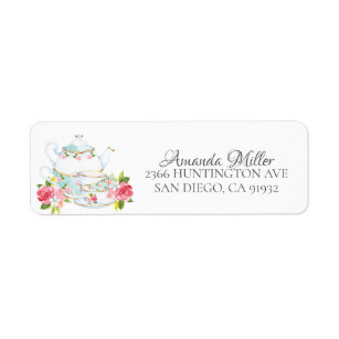 Teacup Return Address Labels | Zazzle
