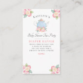 Watercolor Floral Tea Party | Baby Shower Diaper Enclosure Card (Front)