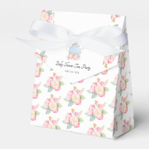 Watercolor Floral Tea Party Baby Shower Favor Boxes