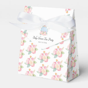 Watercolor Floral Tea Party   Baby Shower Favor Boxes