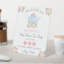 Watercolor Floral Tea Party | Baby Shower Welcome Pedestal Sign