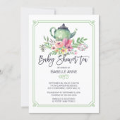 Watercolor Floral Tea Party Neutral Baby Shower Invitation (Front)