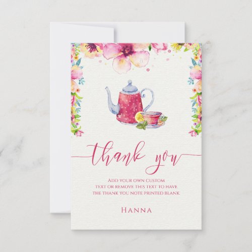 Watercolor Floral Tea Party Thank You Cards