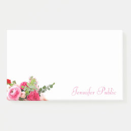 Watercolor Floral Template Handwritten Name Chic Post-it Notes