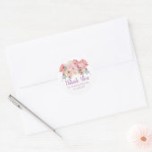 Watercolor Floral Thank You Birthday Favor Classic Round Sticker (Envelope)
