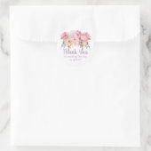 Watercolor Floral Thank You Birthday Favor Classic Round Sticker (Bag)