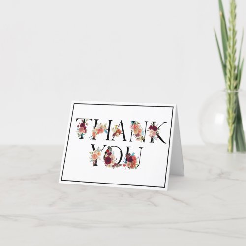 Watercolor Floral  Thank You Card