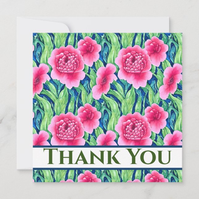 Watercolor Floral Thank You Card (Front)