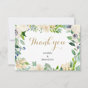 Watercolor Floral Thank You Card Watercolor