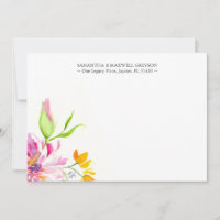 Watercolor Floral Thank You Note Cards