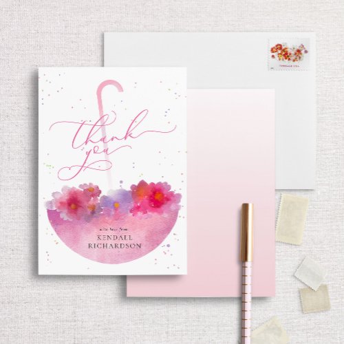 Watercolor Floral Umbrella Bridal Shower Invite