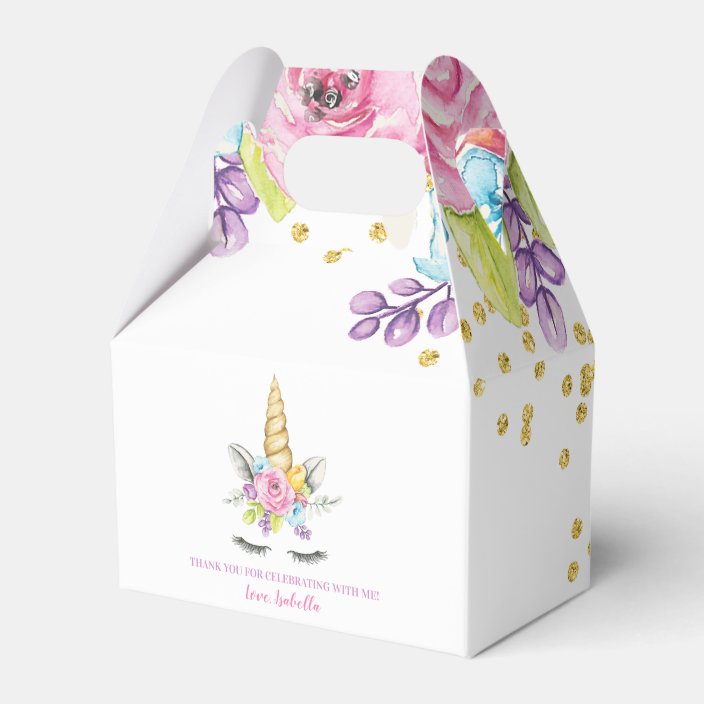 Unicorns Gable Party Favor Gift Boxes