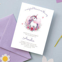 Watercolor Floral Unicorn Magical Birthday Party