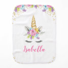 Watercolor Floral Unicorn Personalized Burp Cloth Watercolor Floral Unicorn Personalized Burp Cloth