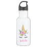 Watercolor Floral Unicorn Personalized Girl Stainless Steel Water Bottle