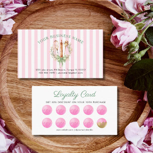 Watercolor Floral Utensils Cooking Bakery Loyalty Card