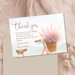 Watercolor Floral Vintage Bicycle Engagement Party Thank You Card