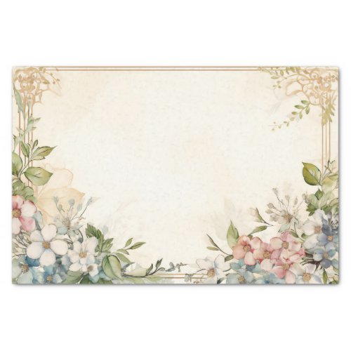 Watercolor Floral Vintage Inspired Tissue Paper