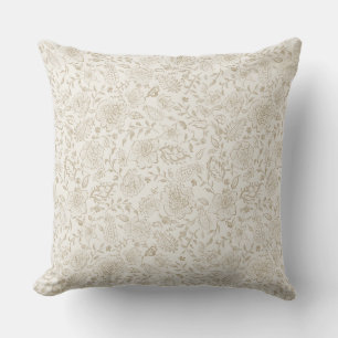 Watercolor floral vintage vibe throw pillow