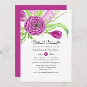 Watercolor Floral Virtual Bridal Shower Invitation