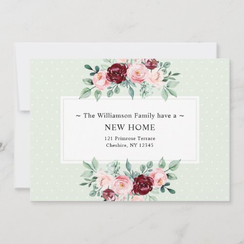 Watercolor Floral We Have Moved Announcement Card