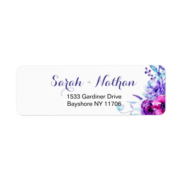Watercolor Floral Wedding Address Labels