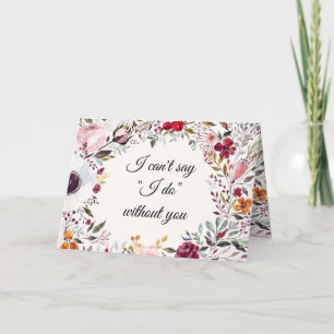 Watercolor Floral Wedding Bridesmaid Proposal Card